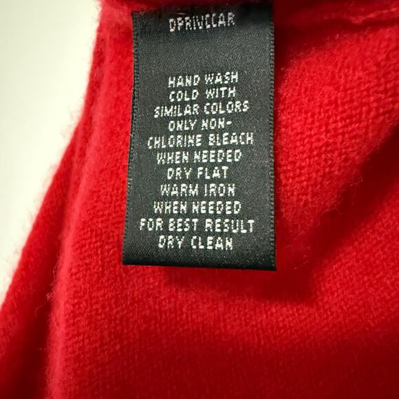 Prive 100%Cashmere Women's Red Long Sleeve Pullover Sweater Size Small - Picture 9 of 12